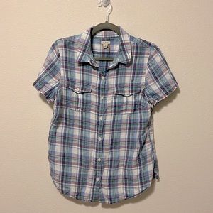 L.L. Bean women’s size medium linen plaid shirt